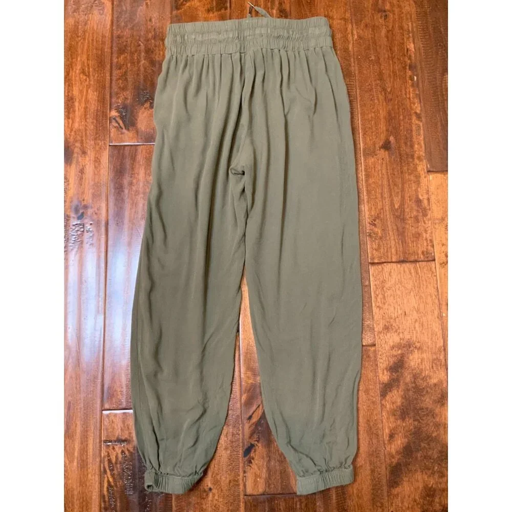 REWASH Army Green Cuffed Elastic Waist Jogger Pants, Size M
